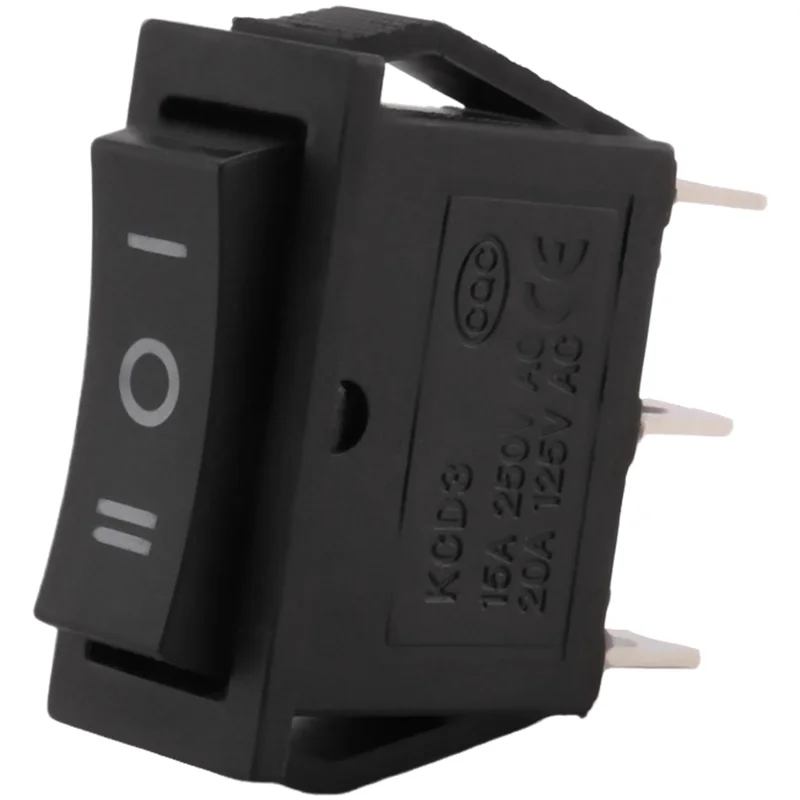 6X AC15A/250V 20A/125V 3 Pin SPDT ON-OFF-ON 3 Position Snap Rocker Switch