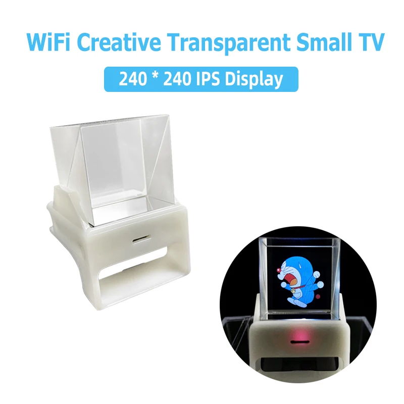 Transparent Spectroscopic Prism Small TV with Wi-Fi 240 * 240 IPS Display Support Customize Digital Picture GIF Display