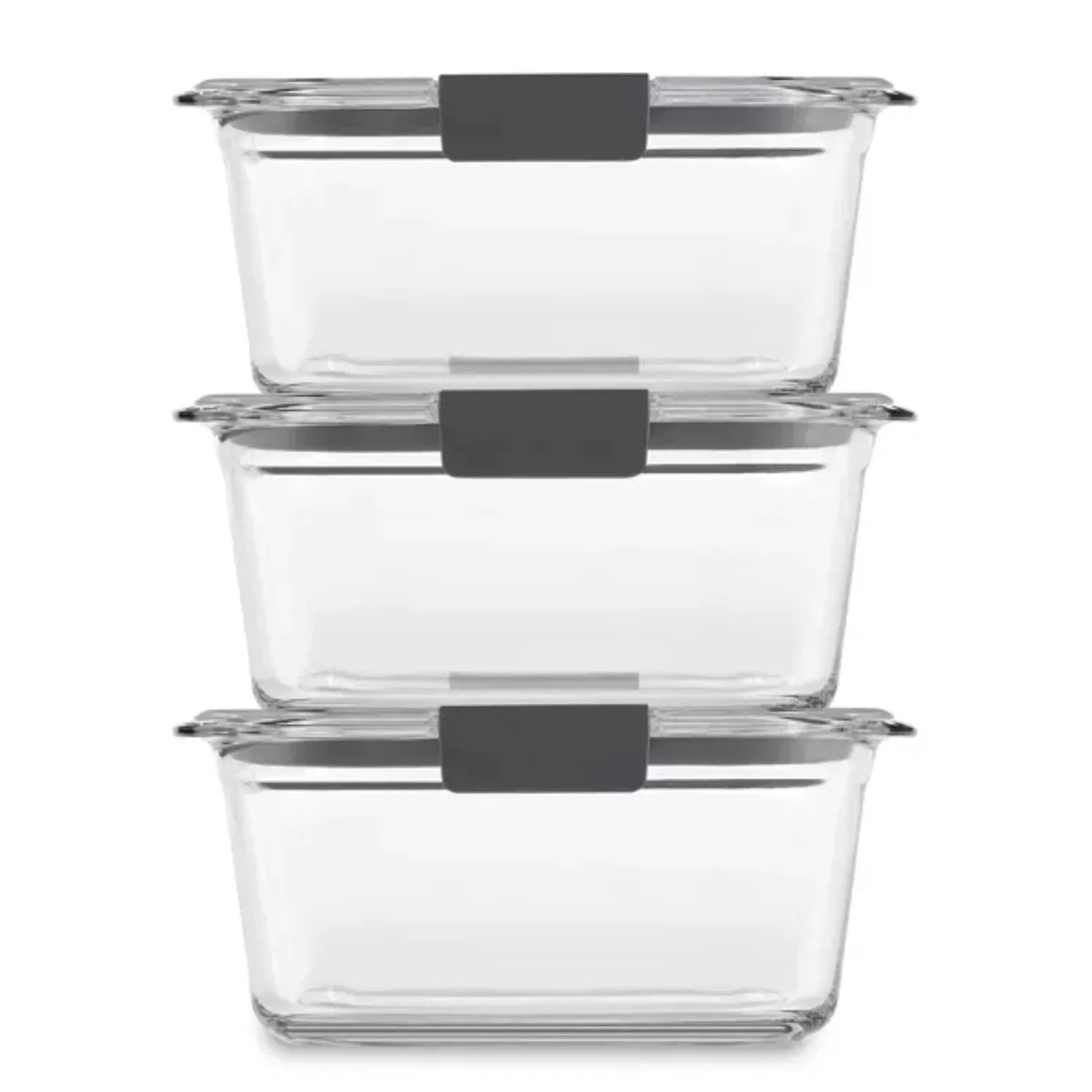 Rubbermaid 6pc Brilliance Glass Food Storage Containers, 4.7 Cup Food Containers with Lids