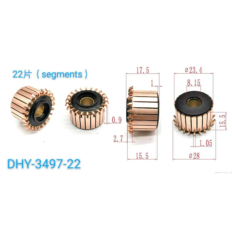 2 Pieces of 23.4*8.15*15.5*22P Chy-3497-22 Are Suitable for Hlx1000-Gs-A30-1 Vacuum Cleaner Motor Commutators. They Have the Same Dimensions and Are Universally Compatible