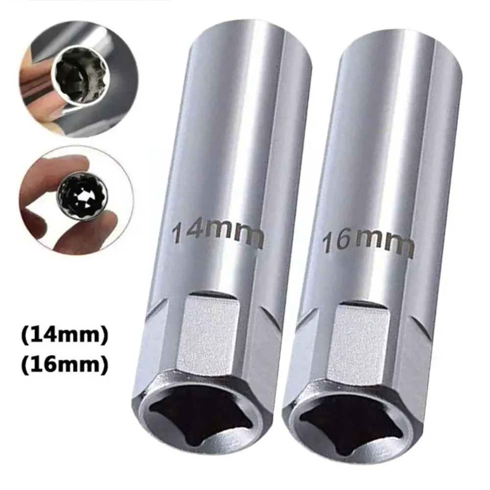 Spark Plug Socket Wrench Key Adapter 14 16mm Install Replace Repair Kit Torque Remove Removal Gap Tool AUTO Mechanical