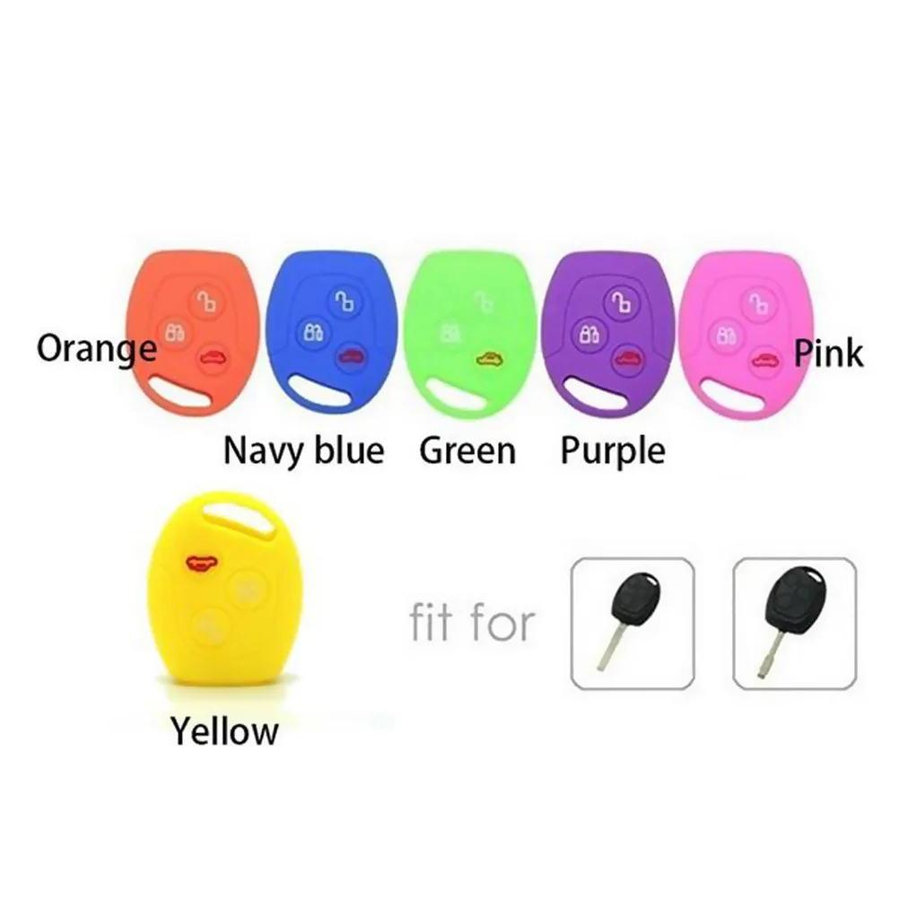 غطاء مفتاح السيارة STOBOK D مكون من 3 أزرار من السيليكون وغطاء مطاطي #6