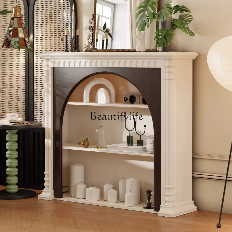 

Z.Cream wind fireplace cabinet Solid wood living room decoration French entrance cabinet