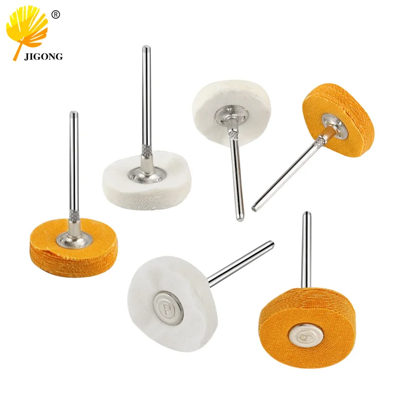 5 pz Panno di Cotone Rettifica Levigatura Testa Abrasiva Lucidatura Ruota 3mm/2.35mm gambo Filo Spazzola per Lucidatura per Trapano Dremel