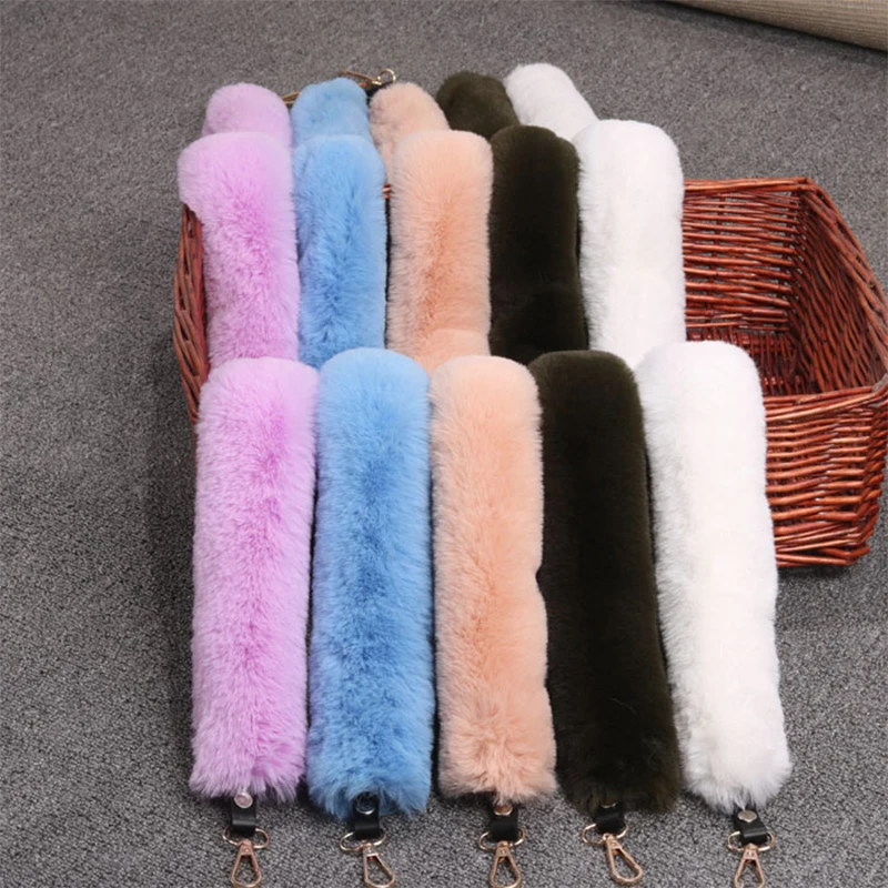 Winter Faux Fur Strap Warm Fur Bags Handle Replacement Handbag Accessories Bag Strap For Crossbody Drop Shipping 40cm 100cm120cm