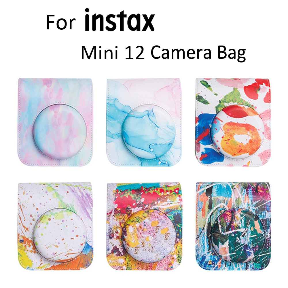 Dla Fujifilm Instax Mini 12 aparat natychmiastowy etui obudowa ochronna + 64 kieszenie Album fotograficzny + filtr kolorów + naklejki + ramki