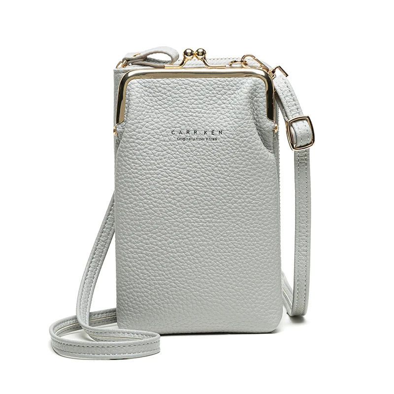 2024 Spring and Autumn New Solid Color Small Shoulder Bag Multi-Function Letter Phone Money Women Wallet Clutch Organizer Storag