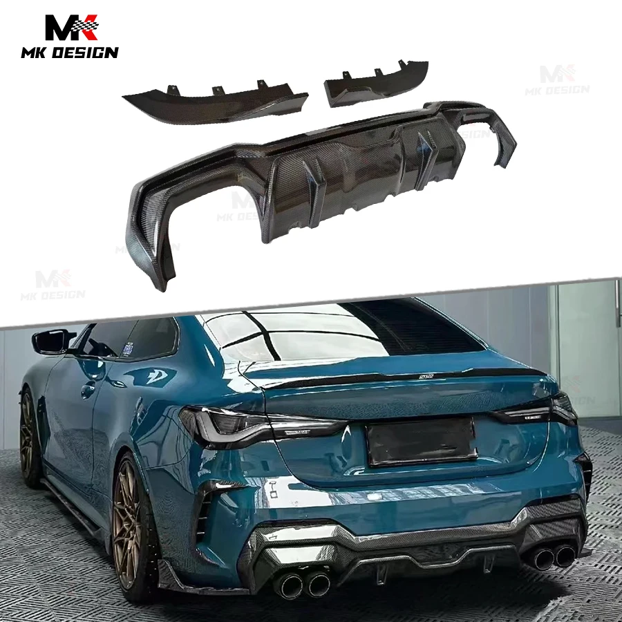 Carbon Fiber SQ Style Rear Diffuser Splitters for BMW 4 Series G22 G23 2020+ Rear Bumper Lip Side Splitter Winglets Auto Parts