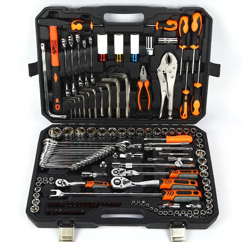 

Профессиональный торцевой ключ с трещоткой 1/2 1/4 дюйма 3/8 дюйма, ящик для ручных инструментов, набор гаечных ключей для автомобиля, 144 шт., набор инструментов для авторемонта