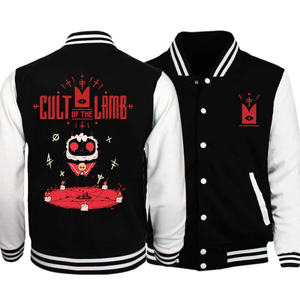 Cult of The Lamb Graphic Jackets Women Men\'s Couple Baseball Jacket Coat Streetwear Clothes