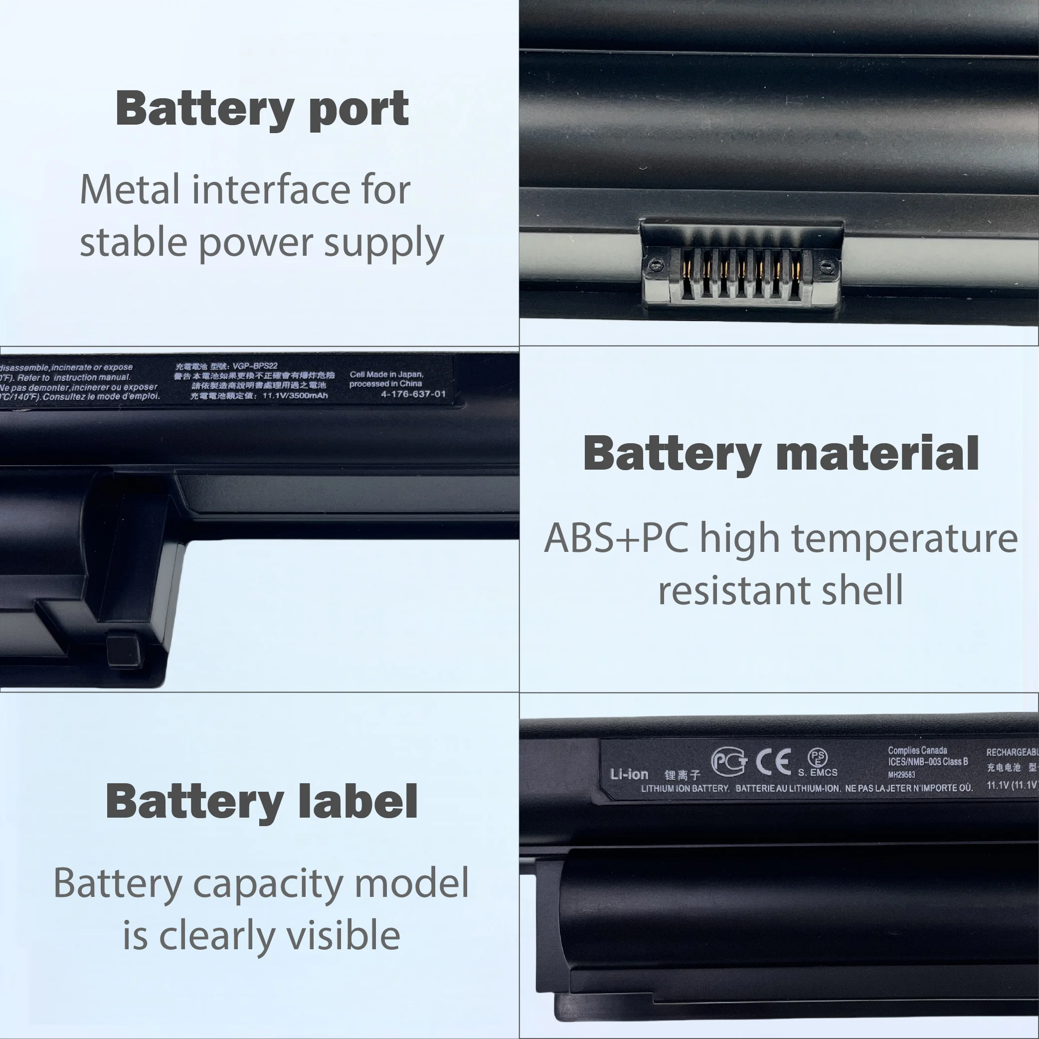 VGP-BPS22 11.1V 39WH 6Cell Laptop Battery for Sony Vaio VGP-BPS22A VGP-BPL22 VGP-BPS22/A VPC-E1Z1E VPC-EA