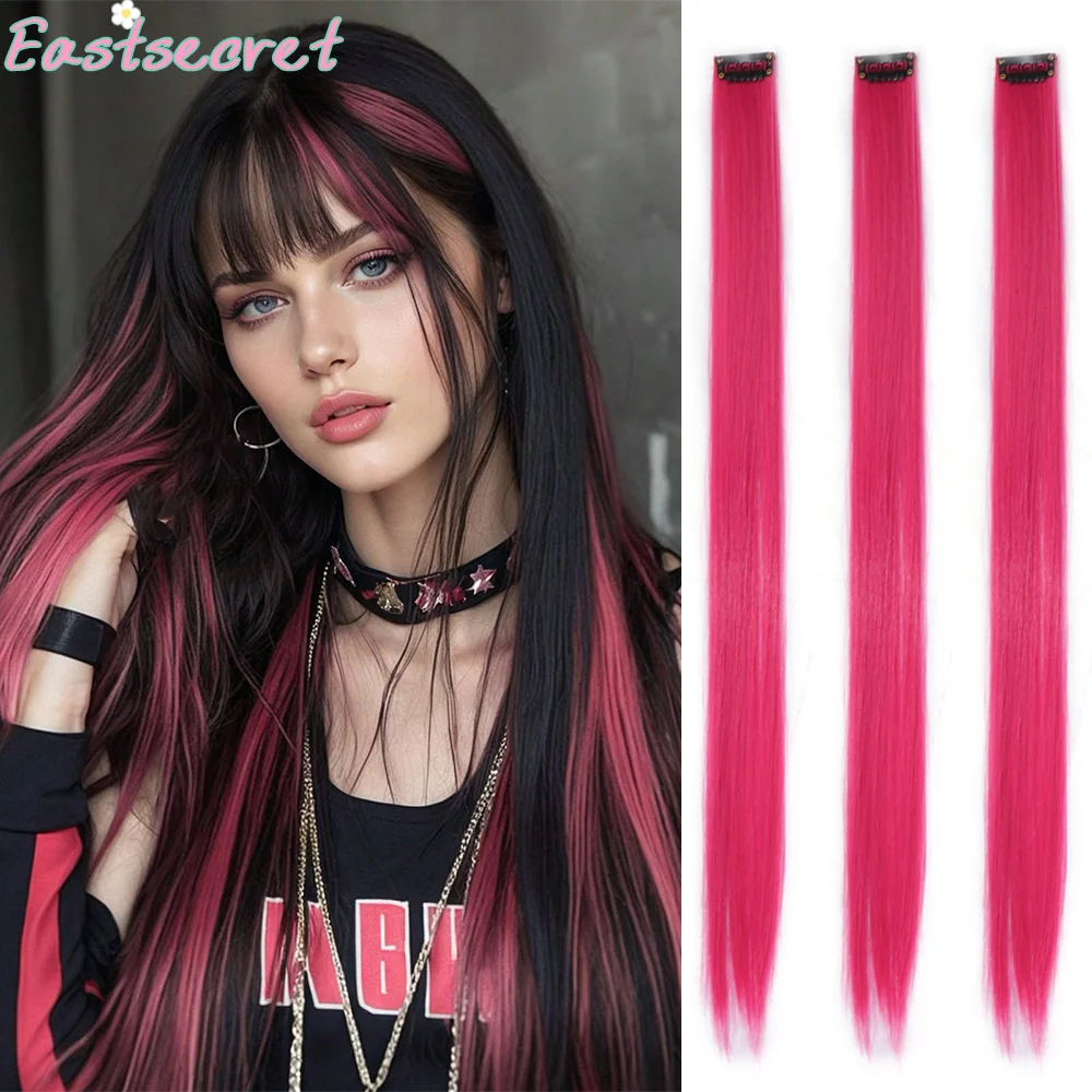 Long Straight Hair In Extensions Synthetic Clip In Hair Extensions for Women Halloween Christmas Party Cosplay Multiple Colors
