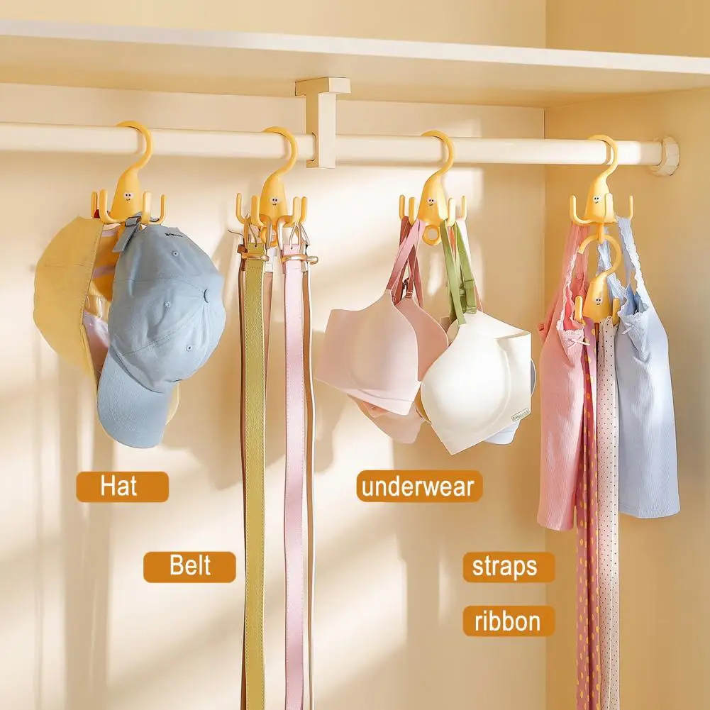 Hat And Bag Hook Swivel Hook 360-Degree Rotating Multi-Claw Hanging Organizer Stacking Design Hats Bags Belts Hanger Home Decor