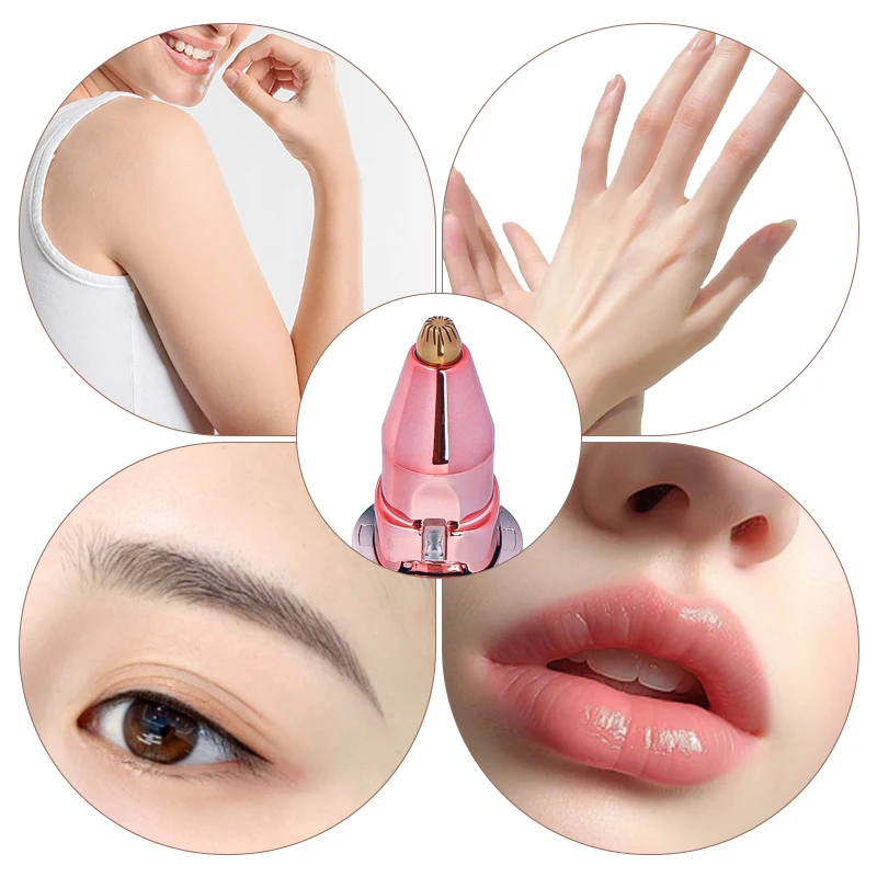 2in1電動眉毛トリマーまつげ眉毛ミニシェーバーかみそり無痛ポータブル顔の毛除去器女性用内蔵LEDライト