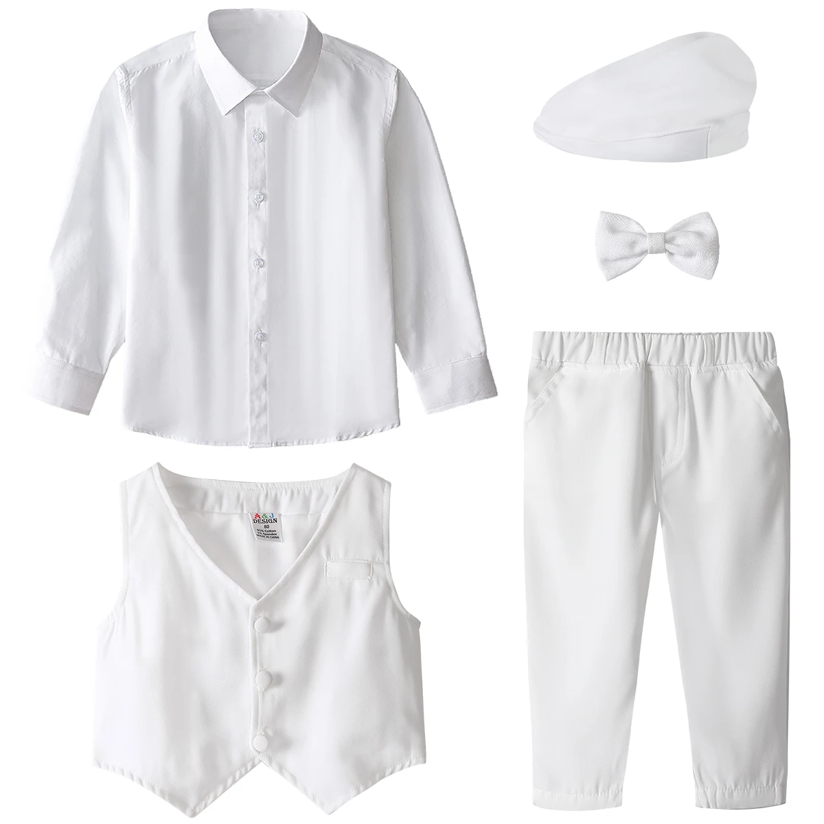 Christening Outfit for a Boy Baptism Formal Suit Toddler Gentleman Party Clothing Set Infant Wedding Birthday Gift Clothes 4PCS