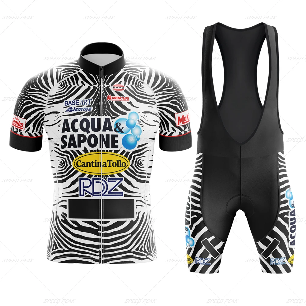 Zebra Cycling Jersey Men Set Retro Breathable Short Sleeve Bike Clothing Bicycle Red Clothing Summer Sportswear Triathlon