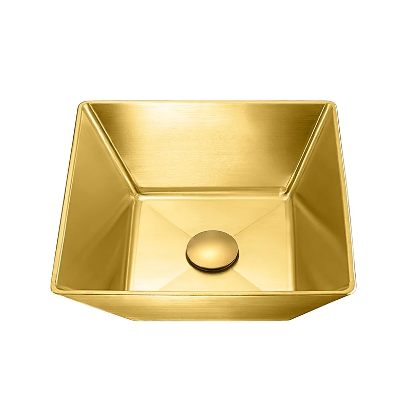 

Good Selling Stainless Steel bathroom sink Countertop gold Wash Basin Easy Clean Wash Basin