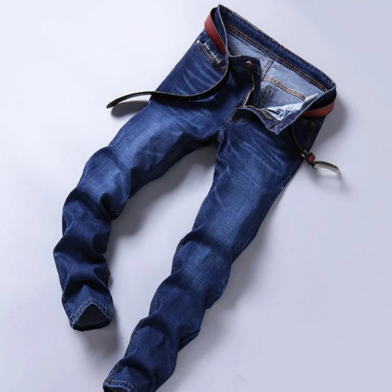 Mens Ash Grey Workwear Jeans Loose Fit Straight Leg Stretch Denim Pants Durable Casual Labor Trousers