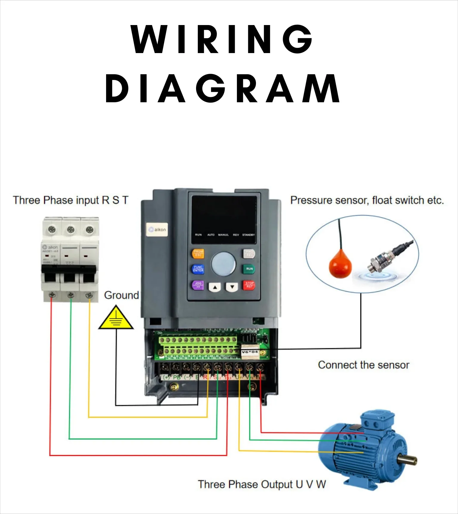 

Aikon 220V/380V Variable Frequency Drive (VFD) AC Drive For Speed Control Of Submersible Pumps Booster Pumps Industrial Motors