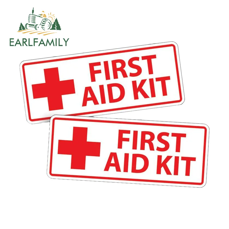 EARLFAMILY First Aid Sign Car Stickers Creative Funny Motorbike Decal Occlusion Scratch Scratch-Proof Racing Accessories Decor