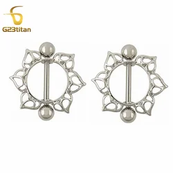 2pcs 14G Titanium or Steel Barbell Nipple Ring Circle Hypoallergenic Women Surgical Body Piercing Jewelry Sexy Accessory Gifts