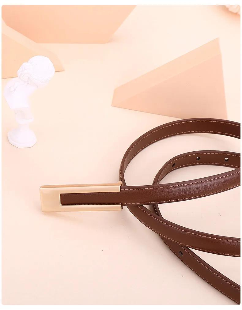 Damen Mode-Gürtel aus Rindsleder; Dünner Taillengürtel; Vielseitige Dekoration; Schlankmachender Accessoire für Kleider; Anzug-Accessoire; Gürtel für Frauen – Detail 17