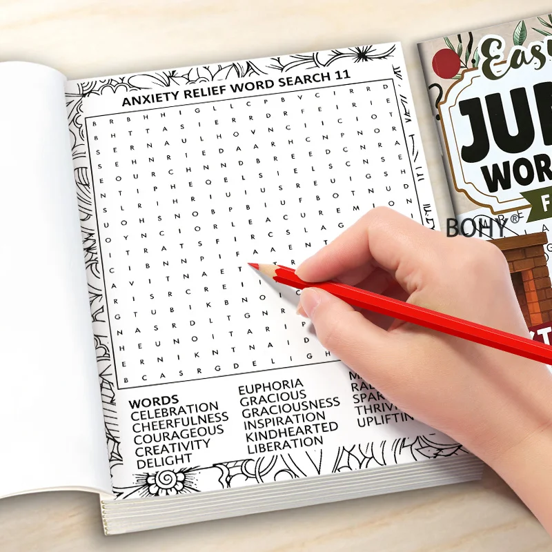 1 Puzzle Word Search Game Book, Featuring Positive Attitude and Self-care Vocabulary, 94 Pages, It Offers Adult Mental Exercise