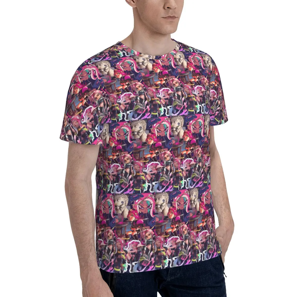 Splatoon Play Gamer T-Shirt for Men Cotton T Shirts Men's Tees Short O-Neck Summer Clothes Tops