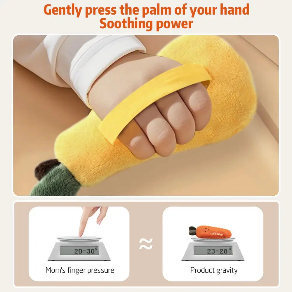 ของเล่นเด็กมอนเตสซอรี่รูปแครอท ช่วยปลอบประโลมเด็ก นอนหลับสบาย ไม่กระโดด ของเล่นช่วยให้เด็กหลับสบาย มีไฟ นุ่มนิ่ม