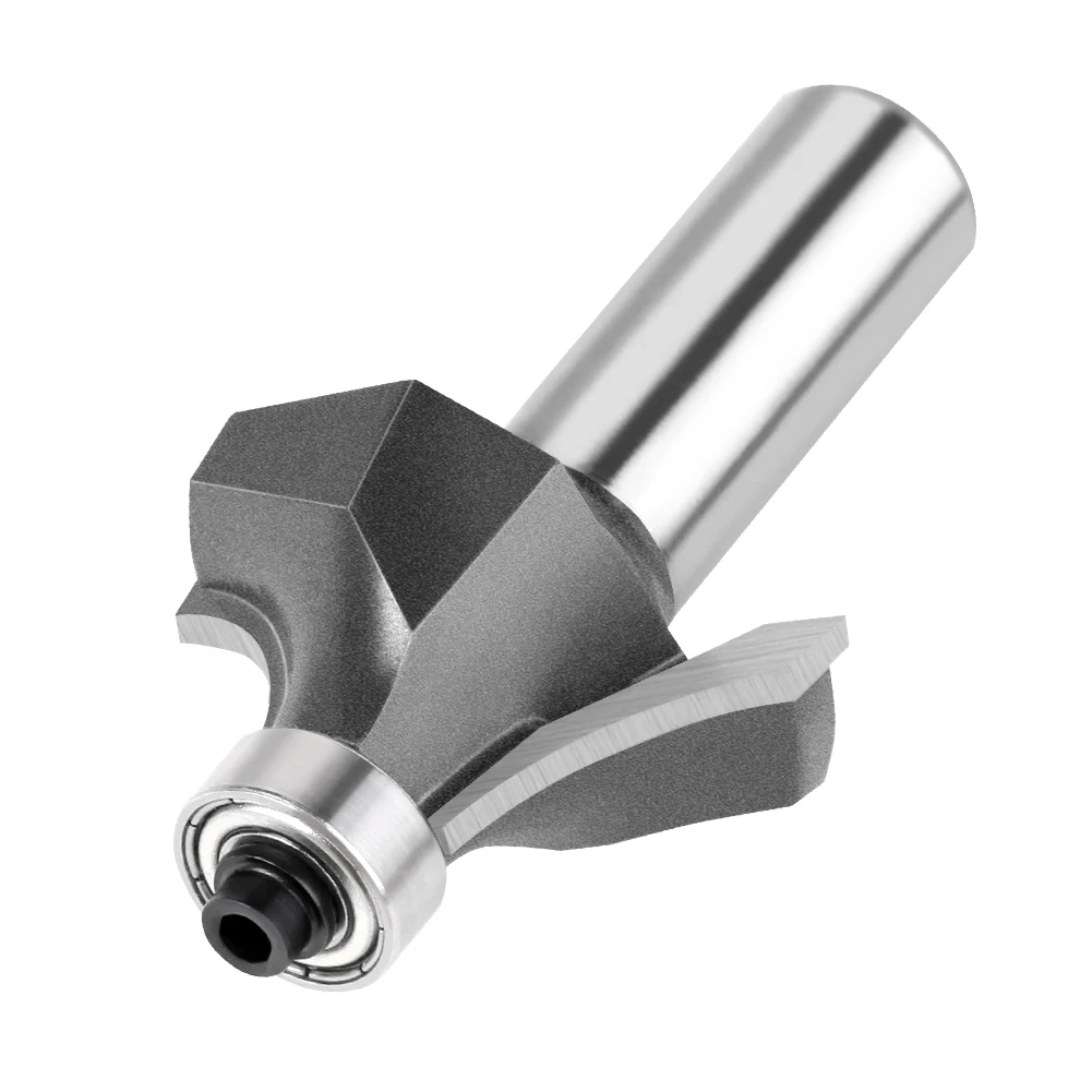 1pc 1/4" 1/2" Shank Woodworking Round Router Bit Woodworking Milling Cutter Slotting Tool Trimming Machine Router Bit