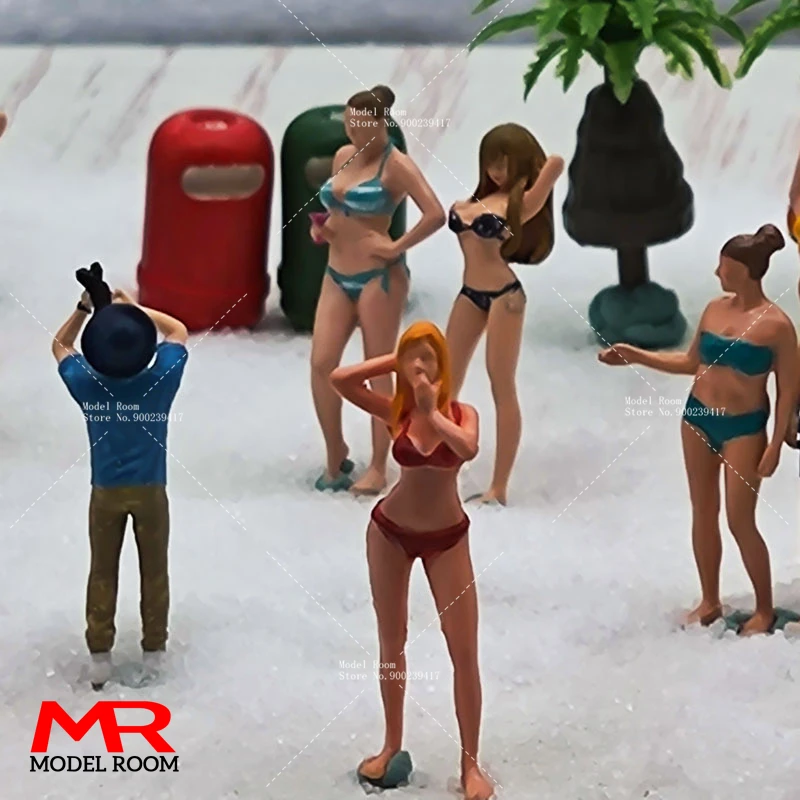 1/64 1/43 w skali Mini Bikini dziewczynka szorty figurki chłopców akcesoria scena plażowa Model ręcznie miniaturowe figurki do samochodów