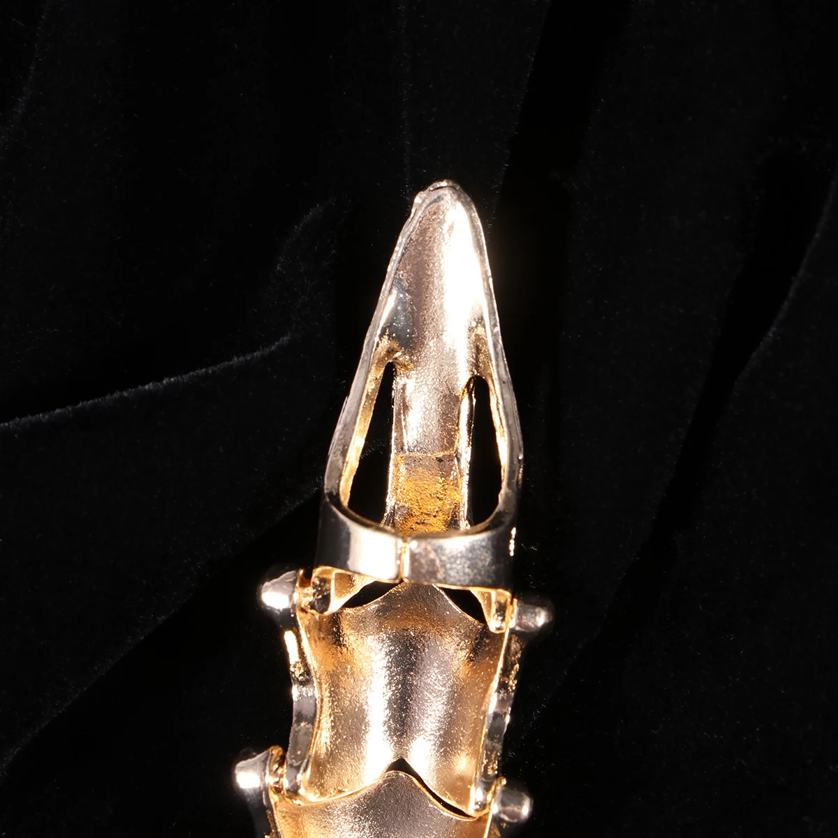 

Punk Style Finger For Women Vintage Spiky Joint Ring Golden Halloween Accessory Unique Design Gift Birthday Anniversary