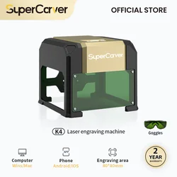 Supercarver K4 Mini incisione laser portatile 3000mw veloce CNC fai da te BluetoothMachine dipinta DogLogo Tag carta pelle legno plastica