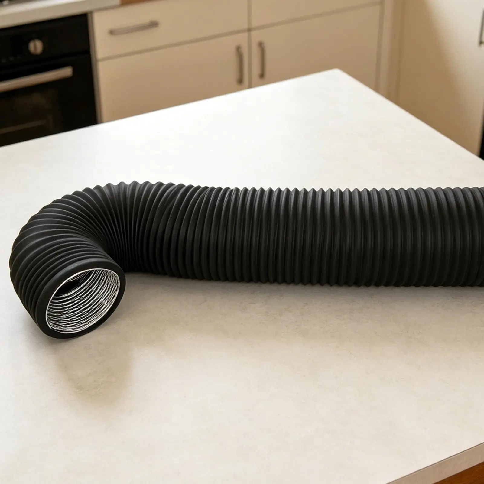 Portable AC Hose with Clamps Aluminum Foil Flexible Pipe 4-Inch HVAC Ventilation Duct Hose for Apartment Dorm Kitchen Living