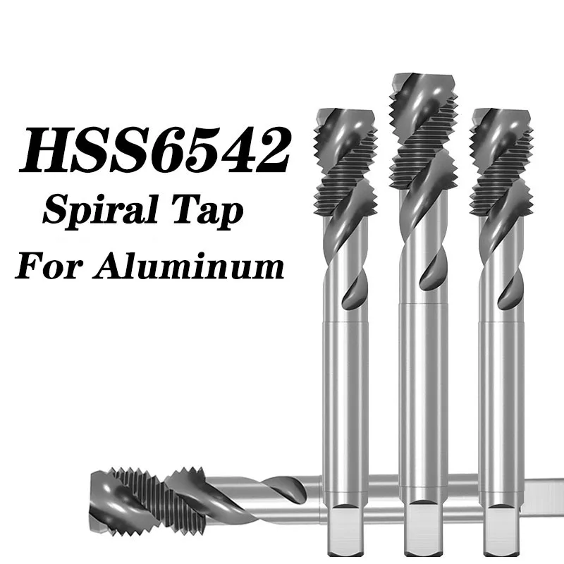 Machine Tap for Aluminum HSS6542 Metric M3-M12 Two-edge Screw Thread Tap Drill Bit Non-Ferrous Metal processing Blind Hole