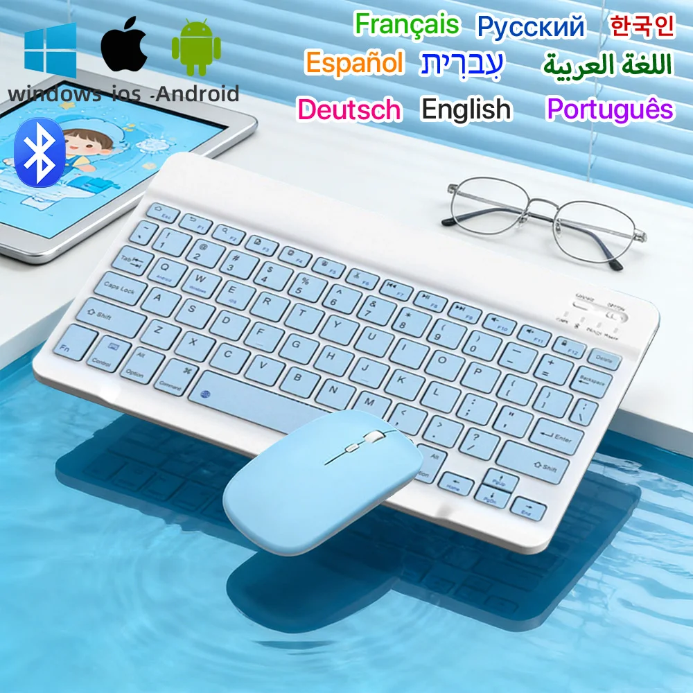 READYYEAH  Bluetooth Wireless Keyboard Portable Keyboard For Ipad  Tablet Rechargeable Gaming Keyboard For Android IOS Windows