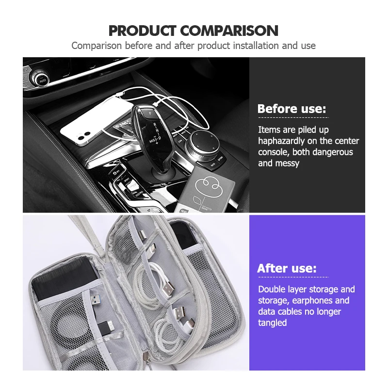 Car Travel Phone Data Line Storage Multifunction Oxford Bag For Opel OPC Astra J H G K Insignia Corsa D B E Mokka Vectra B - view 3
