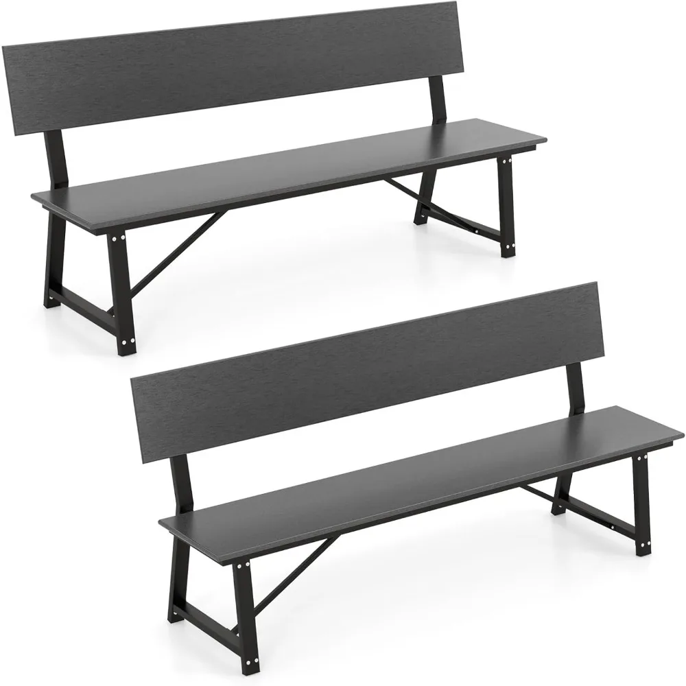 

72” Outdoor Bench, Extra Long Patio HDPE Bench for 4 People, 1100 lbs Weight Capacity, Heavy-Duty Patio Picnic Bench, Outdoor D