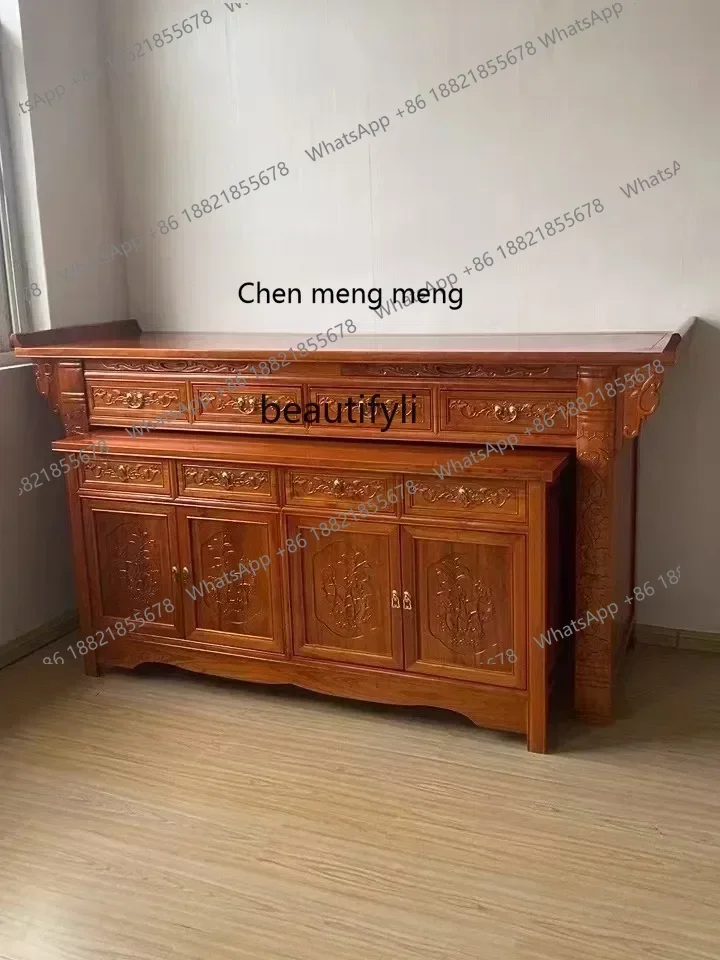 cn8350 ssSolid Wood Altar Altar Altar God Case Buddha Shrine Incense Burner Table Buddha Niche Entrance