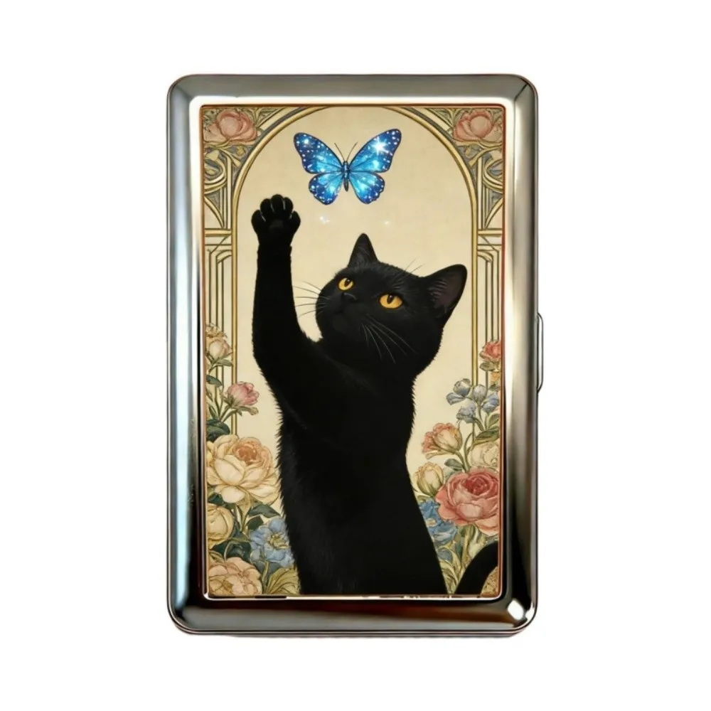 Vintage Style Metal Case Elegant ID Card Holder Easy Snap Metal Material Vintage Card Case Multi-function Business Card Storage
