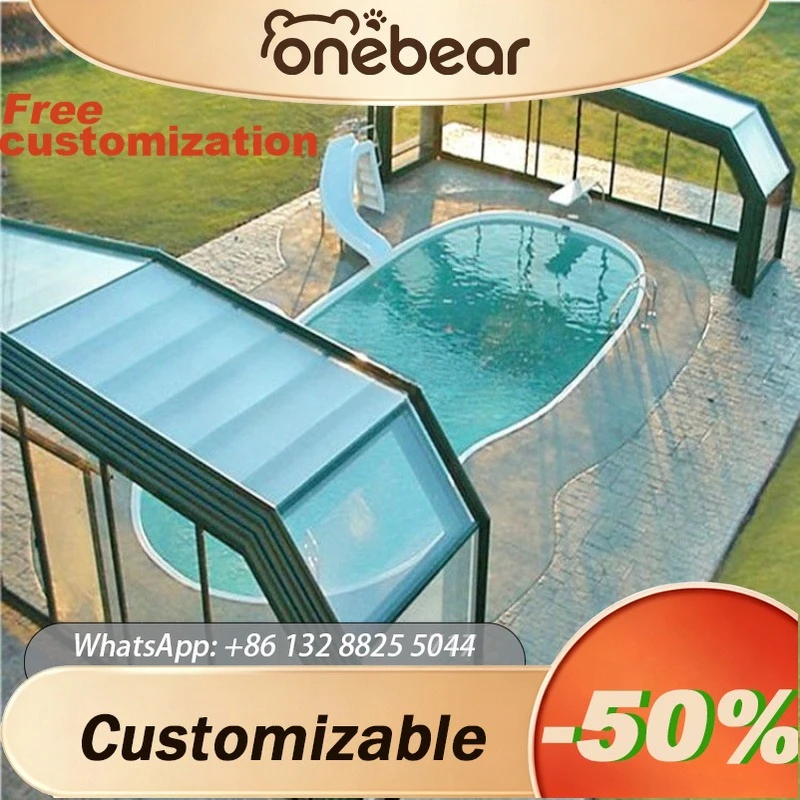 Any Size Custom Solar Electric Pool Cover Aluminum Rail Roller Durable Heat Insulation Waterproof Outdoor Pool Guard Shelter