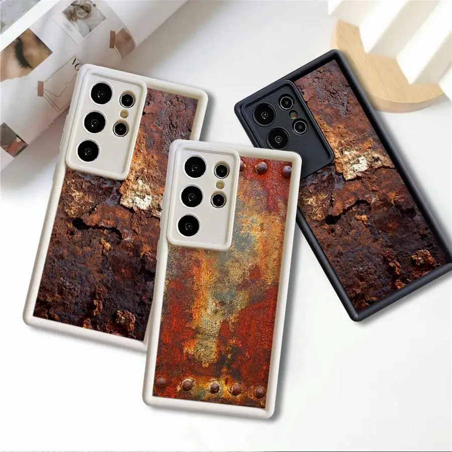 تصميم نمط تقليد الحديد الصدأ الحال بالنسبة لسامسونج غالاكسي S24 زائد S25 حافة S25 الترا S22 S24Ultra S23 FE S20FE S21 لينة #1
