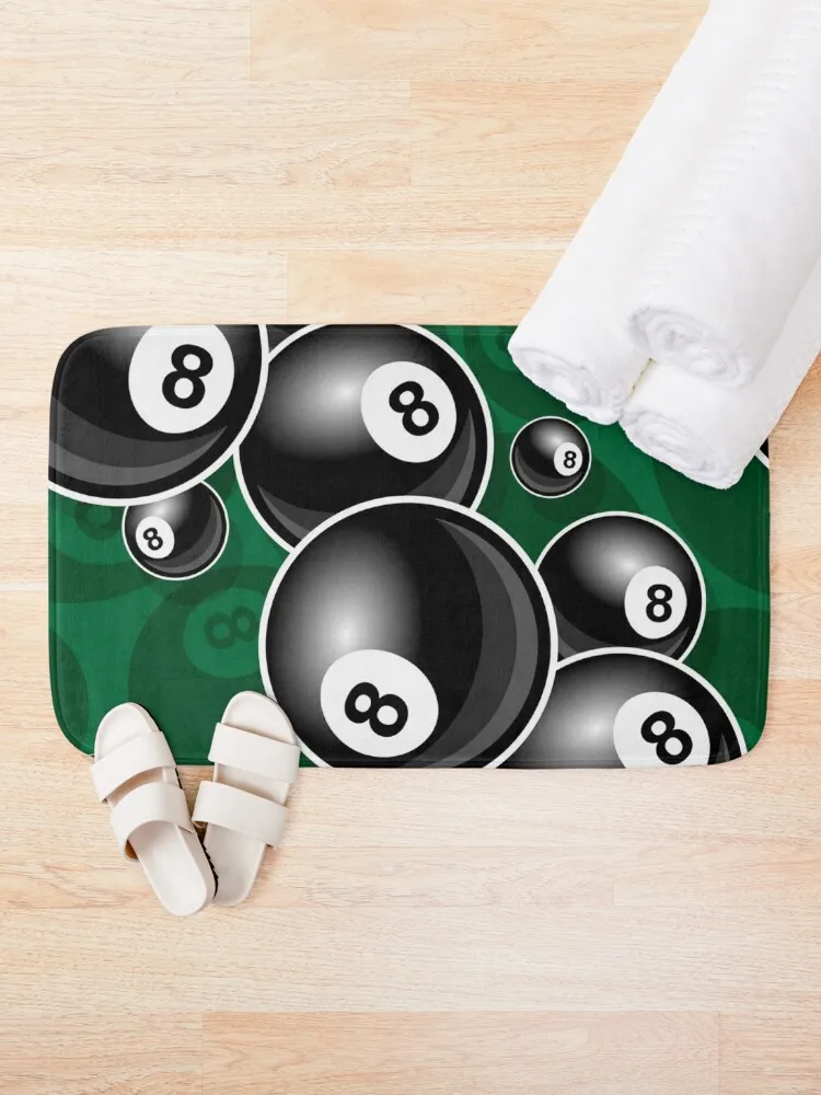 pool, game, cue stick, ball, billiards, 8 ball, snooker, billiard table, magic, pocket green Bath Mat Showers Kitchen Rug Mat