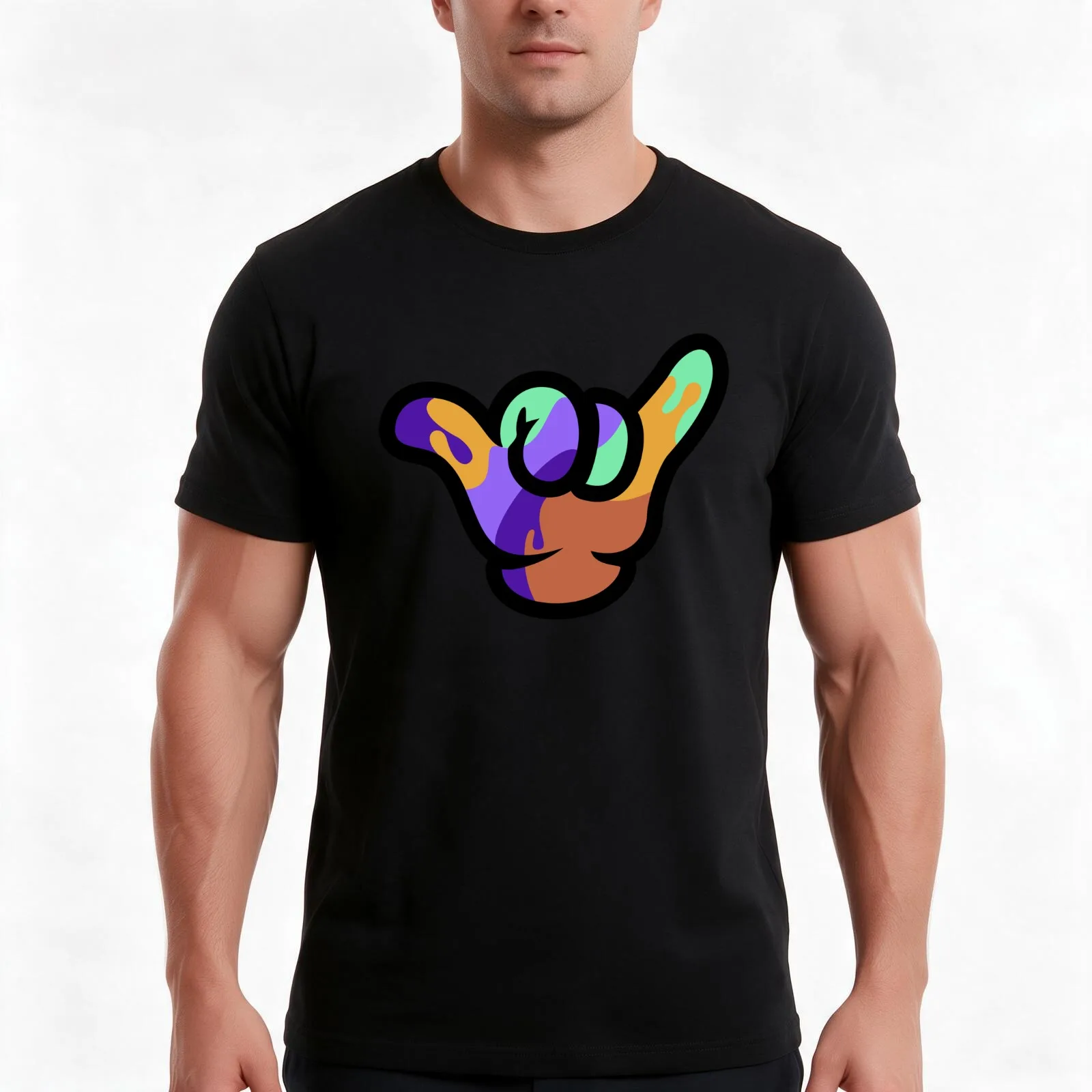 Hang Loose Shaka T-Shirt Summer Casual Cotton Tee Oversized Streetwear Tops Vintage Graphic Print Loose Fit Short Sleeve