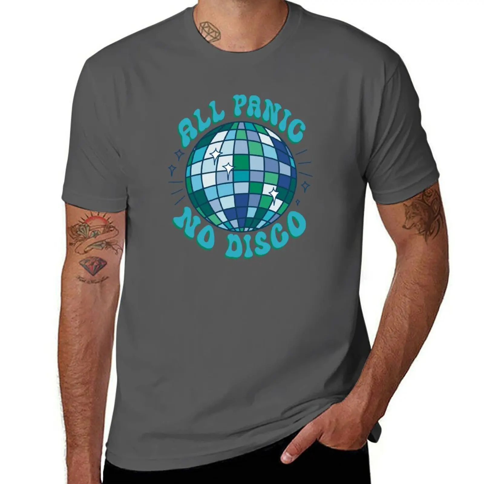 

All Panic No Disco - Blue T-Shirt man t shirts cotton man t shirt graphic men t shirt cotton 100% T-Shirt