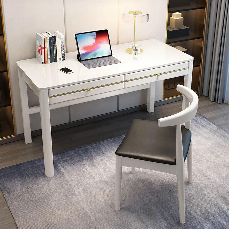 For Solid Wood Writing Desk for Two, New Chinese Home Office Table & Computer Desk