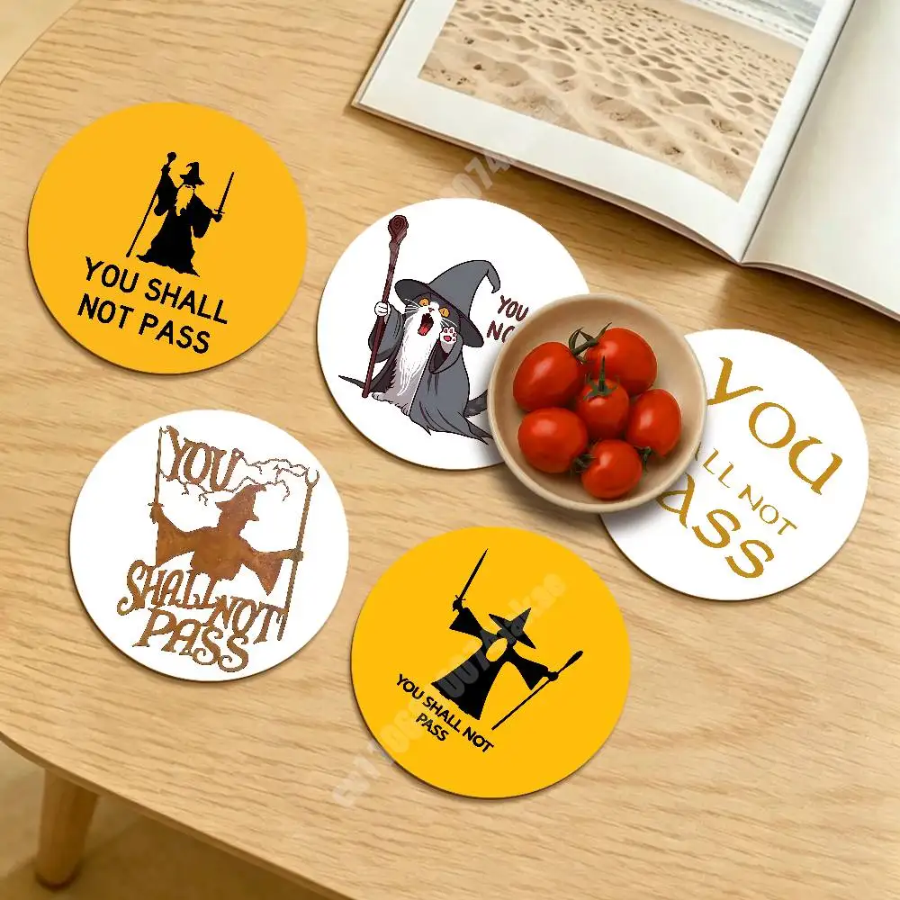 

You Shall Not Pass Gandalf Memes Round Coaster for Drink Cup Clean Table Styling Sustainable Lifestyle Decor