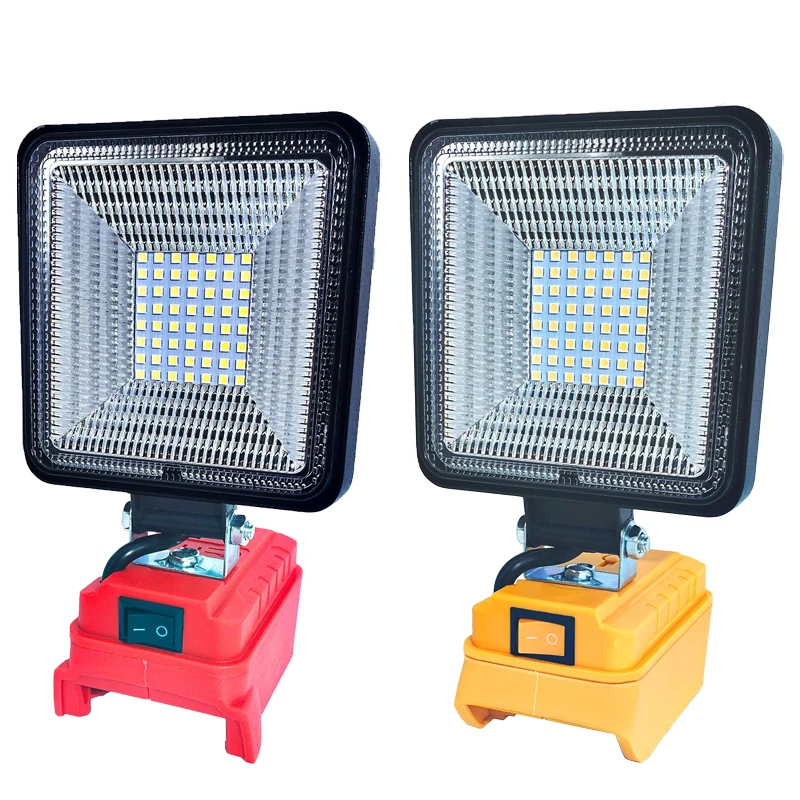 

Wireless LED Work Light Portable Floodlight for Makita/DeWalt/Milwaukee 18/20V Lithium Battery Features Dual USB Charging Ports