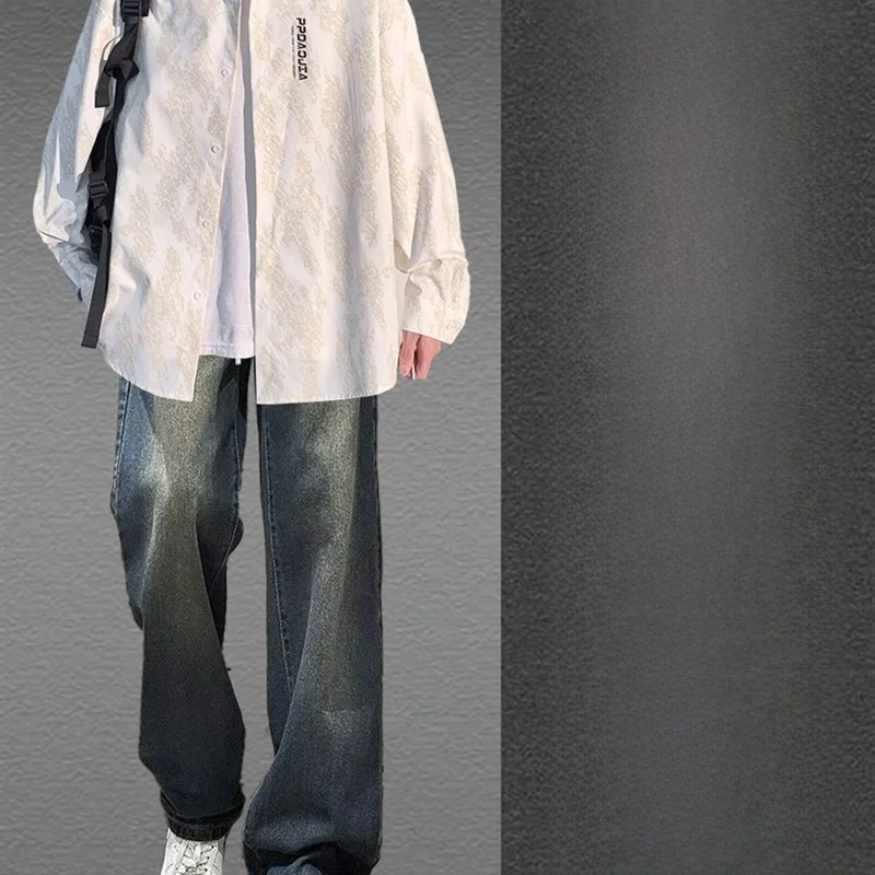 

Весенне-осенний длинный све, окрашенный irt, мужской тонкий японский модный брендовый подростковый комбинированный комплект футболок с высокими рукавами