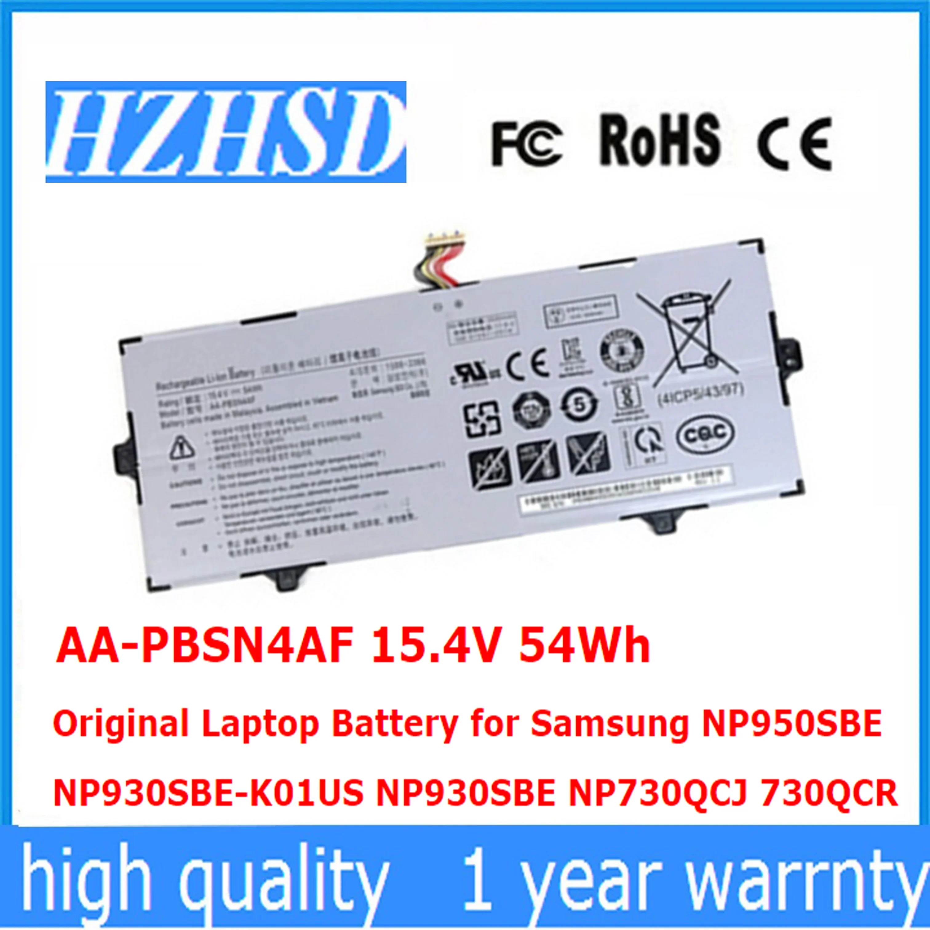 

AA-PBSN4AF 15.4V 54Wh Original Laptop Battery for Samsung NP950SBE NP930SBE-K01US NP930SBE NP730QCJ 730QCR